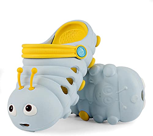 Baby Sandals, Boys Girls Sandals Clogs Summer Premium Lightweight Kid's Cute Cartoon Caterpillar Sandals Children Non-Slip Beach Water Clogs Shoes Garden Slipper (Blue,8.5 Toddler,8.5,Toddler)