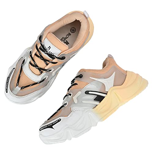 Image of ROWLANS Women's Synthetic Leather Comfortable /Running Lace-Ups Sports Shoes