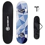 METROLLER Skateboards for Beginners,31 x 8 Complete Standard Skate Boards for Girls Boys, 7 Layer Canadian Maple Double Kick Concave Skateboard for Kids Youth Teens Adults