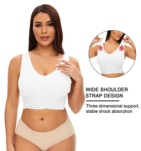 Sports Bras for Women Front Cross Front Side Buckle Bra Wireless Bra Pads Seamless Comfort Bra Yoga Bra 1/2/3 Pack3