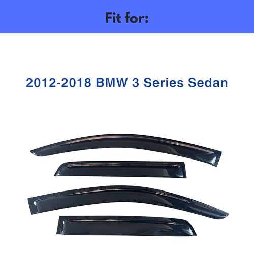 Image of IG Window Visors Fit for 2012-2018 BMW 3 Series Sedan, Out-Channel Rain Guards Vent Wind Deflectors 4PC, Car Accessories for 12-18 BMW 323 325 328 330 335 M3