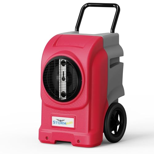 Image of ALORAIR 270 PPD LGR Commercial Dehumidifier with Pump & Drain Hose, Portable Industrial Dehumidifiers with Wheels for Water Damage Restore, Basement, Garage, 6 Years Warranty (Red)