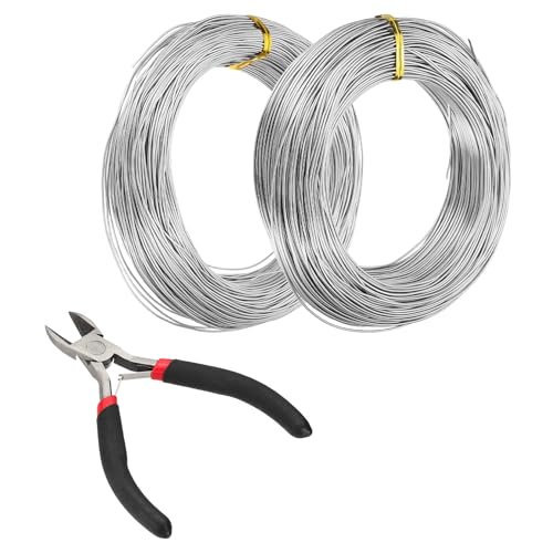 MECCANIXITY 100m / 328�t�B�[�g �A���~�j�E���N���t�g���C���[�A1mm/0.8mm ���^���A�[�}�`���A�N���t�g���C���[�̒����p DIY�W���G���[����p �r�[�Y�t���[���� �J�b�^�[�V���o�[�t�� 3��