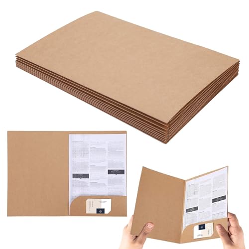 Shoyisenka - Shoyisenka 10 Pcs A4 Folders, Thick Cardboard Document Folders with Cards Slot, Office Presentation Folders for Paper, School, Business, Organizing Files