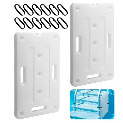 LFUTARI Lot de 2 poids d'échelle de piscine, poids de piscine robustes pour marches avec 12 bandes, récipient de poids amovible pour escalier de piscine sous terre, remplissage facile de l'eau et du