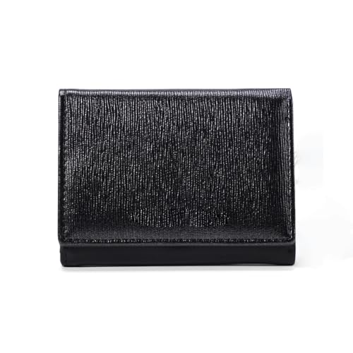 [HNJUBVG] ���X�N�I�A Simple Women's Wallet PU Leather Short Three-fold Coin Purse(Black)