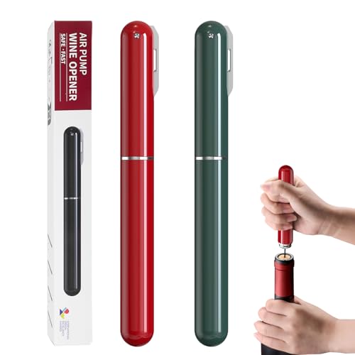 FBBULES 2 Piezas Sacacorchos de Vino Profesional Abridor de Botellas con Aire a Presión Acero Inoxidable Regalo para Amantes del Vino Hombre Mujer