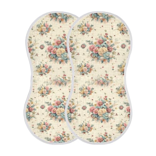 Muslin Baby Burp Cloths, Lots of Flowers Cotton Soft Burp Cloths for Newborns​​, Extra Absorbent Burp Cloths 1-Pack​​, 22 x 11 Inch2
