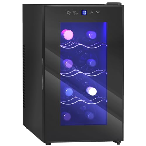 HOMCOM Cantinetta Vino Refrigerata 8 Bottiglie 21L Display Touch Nero