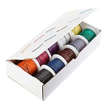 18 AWG Gauge GXL Automotive Stranded Hook Up Wire Kit, 25 ft Length Each, 10 Colors, 0.045" Diameter, 60 Volts