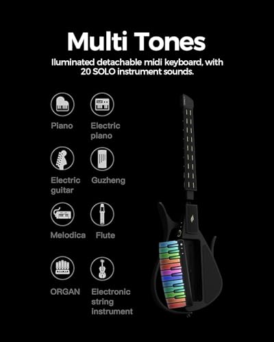 Image of Enya CYBER-G Stringless Smart Guitar, Foldable Travel Backing Guitarra, Built-in Drum Machine & Bassline, 20 instrument Sounds for One-Man Band, App Interactive Chord Sheets For Adults & Teens (Blue)