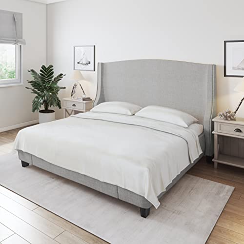 Mulberry Park 100% Pure King Silk Sheet Set 4 Pcs - 30 Momme 6A Mulberry Silk Bed Sheets with 16" Deep Pocket - Breathable, Ultra-Soft, Oeko-TEX Certified, Seamed - Ivory