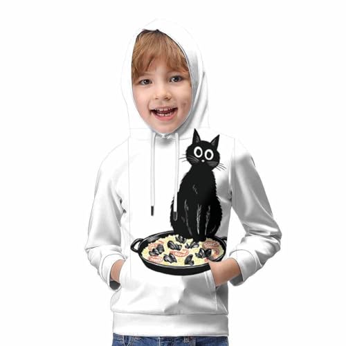 Pull chat pizza 3D avec capuche pour enfants de 9 à 11 ans - 5