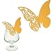 50pcs Butterfly Wedding Party Table Number Name Paper Place Cards Wine Glass Cup Decoration Wall Decals Sticker For Wedding Party Favor [Gold]