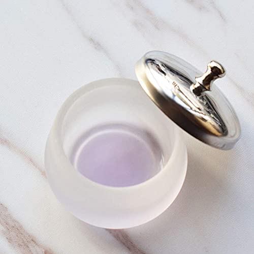 2 piezas Dappen Dish de vidrio esmerilado para uñas miniatura 3