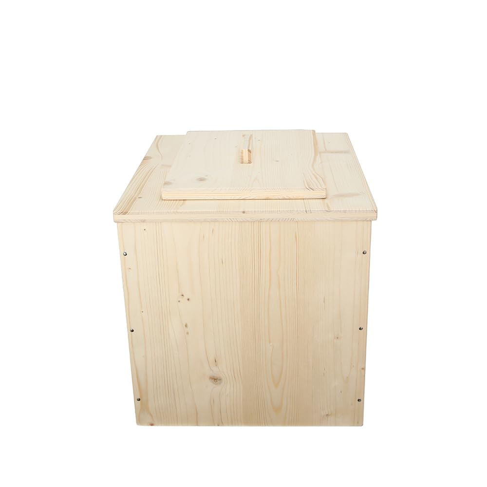 Toilette sèche en Bois, livré monté avec Seau 20L Plastique - Bord Droit - Fabrication Française - N1