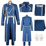 PUERSIY Roy Mustang Cosplay Costume Roy Mustang cosplay Outfit Uniform Suit Halloween Full Set Party Suit(Mustang011,XXXL)