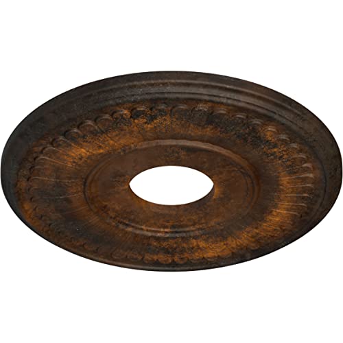 Image of Ekena Millwork CM15BERUS 15 3 /4 inchOD X 3 7 /8 inchID X 3 /4 inchP Berkshire Ceiling Medallion Fits Canopies Up to 7 inch, Rust