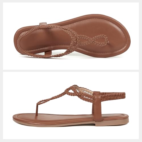 Image of zeetoo Women's Flat Sandals Summer T-StrapThong Bohemian Casual Comfortable Dressy Sandals for Women