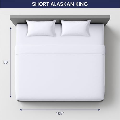 Image of SGI 108 inchx80 inch 4 Pc Short Alaskan King Sheet Set 600 TC 15 inch Deep, White