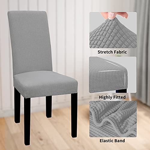 Easy-Going HU-XI-41 100% Waterproof Dining Room Chair Cover Set Of 6, Stretch Jacquard Parson Chair Slipcover Removable Washable Chair Protector thumb #3