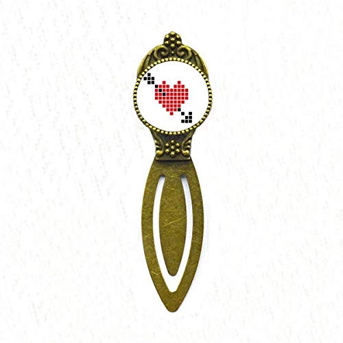 Marque-page Arror Pierce Heart Pixel rétro, l'élégance d'un signet de Saint-Valentin exclusif
