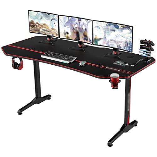 HOUKAI 63 Inch Gaming Desk E-Sports Computer Table PC Desk Gamer Tables Workstation with USB Gaming Handle Rack HOUKAI 63 Inch Gaming Desk E-Sports Computer Table PC Desk Gamer Tables Workstation with USB Gaming Handle Rack