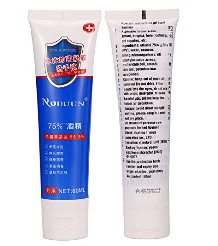 Hand Soap - 75% Alcohol Disposable Travel Hand Wash Portable Hand Soap Refill Foaming Hand Soap Moisturizing Hand Wash Gel, Rinse Free & Quick Drying, 60ml x 2 Bottles