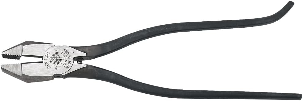 Klein Tools 201-7CST Rebar Work Pliers with Spring-Loaded Action, Induction Hardened Knives and Handle Tempering