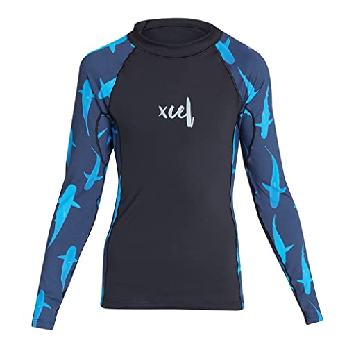 Image of XCEL Girls Water Inspired Premium Stretch Long Sleeve Performance Fit UV Rashguard - Galapasgos | 6