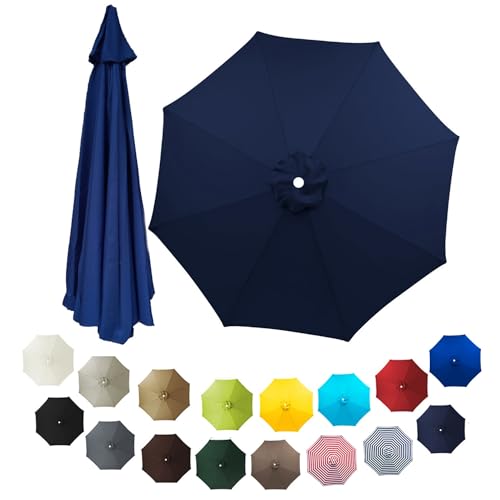 Tela de sombrilla impermeable con protección UV para jardín de 6 y 8 varillas