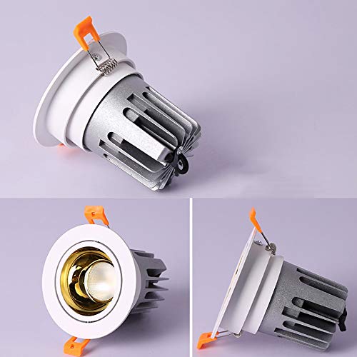 Aikuz White Led Cob Spotlight Ceiling Lamp Ac110-240V 7W 12W 20W 30W Aluminum Recessed Downlights Round Led Panel Light Cob Bull's Eye Light Clothing Lights Entrance Hallway Aisle Lights Ultra Slim ( #TOP5