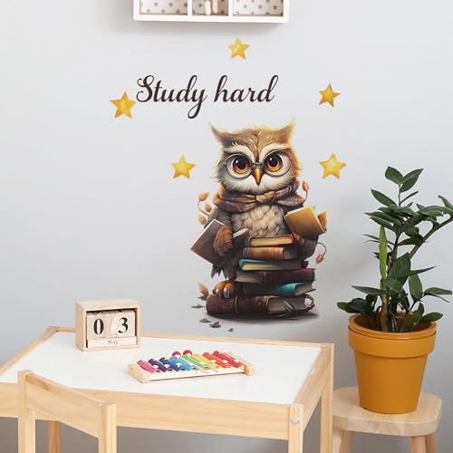 Vinilo decorativo para pared y muebles con diseño de búho y estrellas miniatura 5