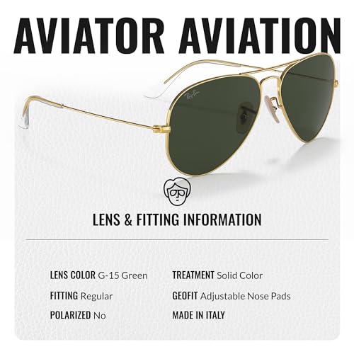 Ray-Ban RB3025 AVIATOR | AVIATION COLLECTION Pilot Shaped Sunglasses for Men & Women with Official RAYBAN Eyewear Kit4