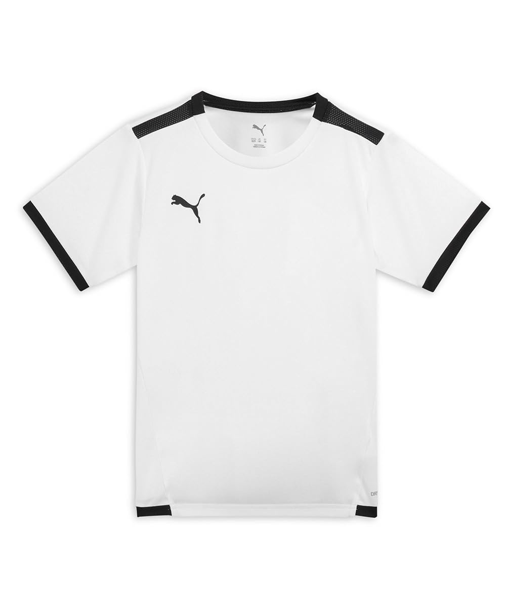 PUMA Unisex Kids Teamliga Jersey Jr Shirt, Puma White-puma Black, 5-6 Years UK