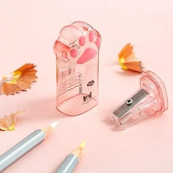 Pink Cute Cat Paw Pencil Sharpener Kawaii School Supplies Student Prize, Kids Gift Cat Sharpener,Office School Supplies
