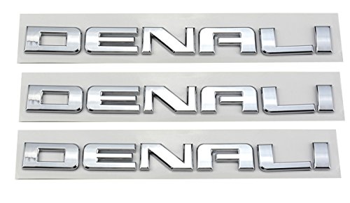 Image of Aimoll Denali Nameplate Emblems, Badge Replacement for Gm 07-13 Sierra (3pcs Chrome)