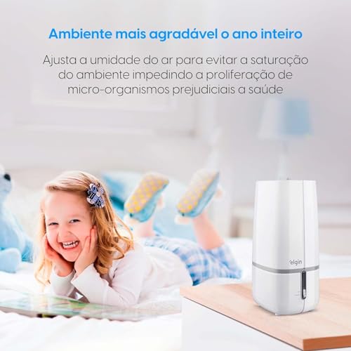 Umidificador de Ar Elgin Ultrassônico, 2 Litros, 3 Níveis de Intensidade, Bivolt