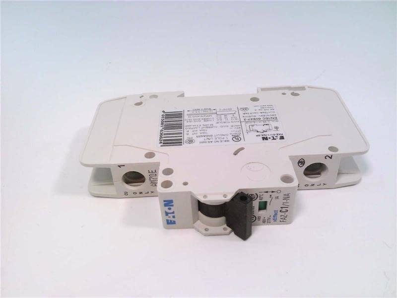 CUTLER HAMMER FAZ-C1/1-NA-SP Screw TERMINALS, C Curve, Mini, Circuit Breaker, 1 Pole, Single PKG, 277/480 VAC, 1 AMP