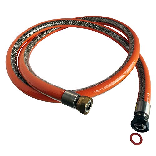 Somatherm B607-20 Stainless Steel Hose Butane/Propane 2.00 m (Unlimited Time), Grey, Gray, 2 meters
