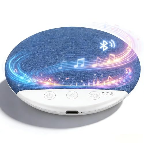 Image of Under Pillow Speaker for Sleeping, Mini Bone Conduction Bluetooth Sleep Aid, Stereo Bass, Volume Control, TF Card Support, Plastic, Battery Powered (Blue)