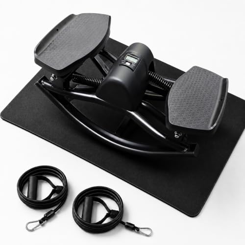 Image of Rock Stepper - Steppers for Exercise at Home, Portable Stepper Side to Side with Digital Display & Resistance Bands, 330 LBS Capacity Full Body Workout Low-Impact Knee-Friendly 3D Stair Stepper