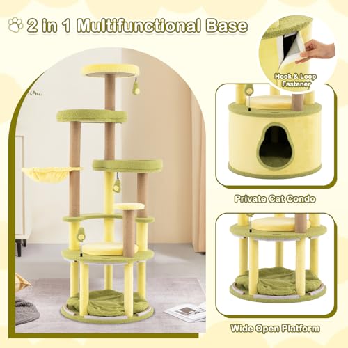 Torre para Gatos Temática Aguacate 62.5 Pulgadas miniatura 4