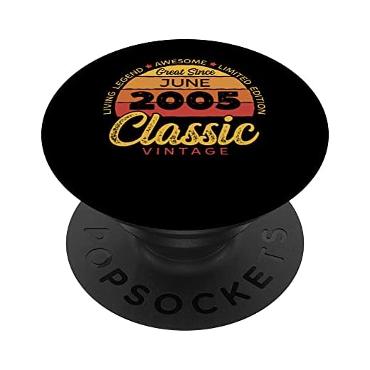 Retro 18 Años Junio 2005 Cumpleaños Vintage Bday Classic PopSockets PopGrip Intercambiable