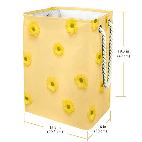 Laundry Hamper Large Personalized Laundry Baskets With Handles, Storage Clothes In Bedroom, Bathroom, Dorm Daisy Yellow #TOP2