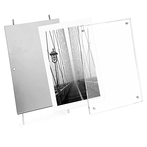 Isaac Jacobs Silver Magnetic Acrylic Easel Frame #TOP30
