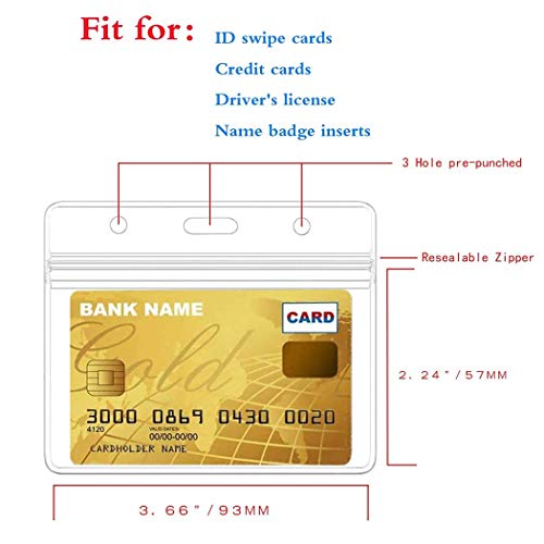 Horizontal Badge Holders Sealable Waterproof Clear Plastic Name Tag Id Card Holder (10Pcs) #TOP2