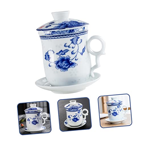 Housoutil 1 Conjunto De Xícara De Chá De Porcelana Azul E Branca Decoração Chinesa Jogo De Chá Xícar