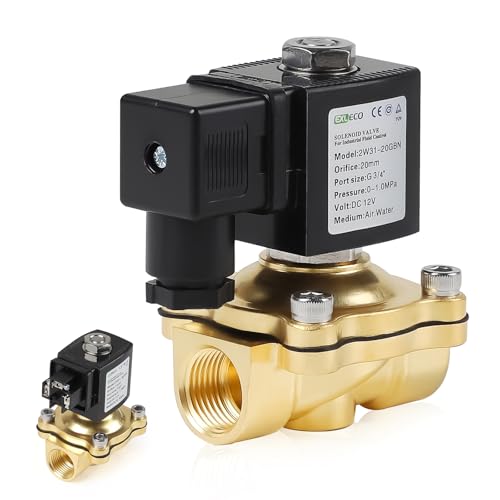 EXLECO 12V DC Magnetventil Messing G3/4\" Elektromagnetventil Messing Elektrisch Magnet Ventil DN20 0-10 bar Wassereinlass Wasserverteilungsventile NC Direktwirkende Magnetventil für Wasser Luft EXLECO 12V DC Magnetventil Messing G3/4\" Elektromagnetventil Messing Elektrisch Magnet Ventil DN20 0-10 bar Wassereinlass Wasserverteilungsventile NC Direktwirkende Magnetventil für Wasser Luft
