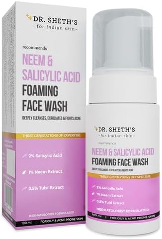 Neem & Salicylic Acid Foaming Face Wash | Foaming & Exfoliating Acne - Fighting Face Wash | 100 ml